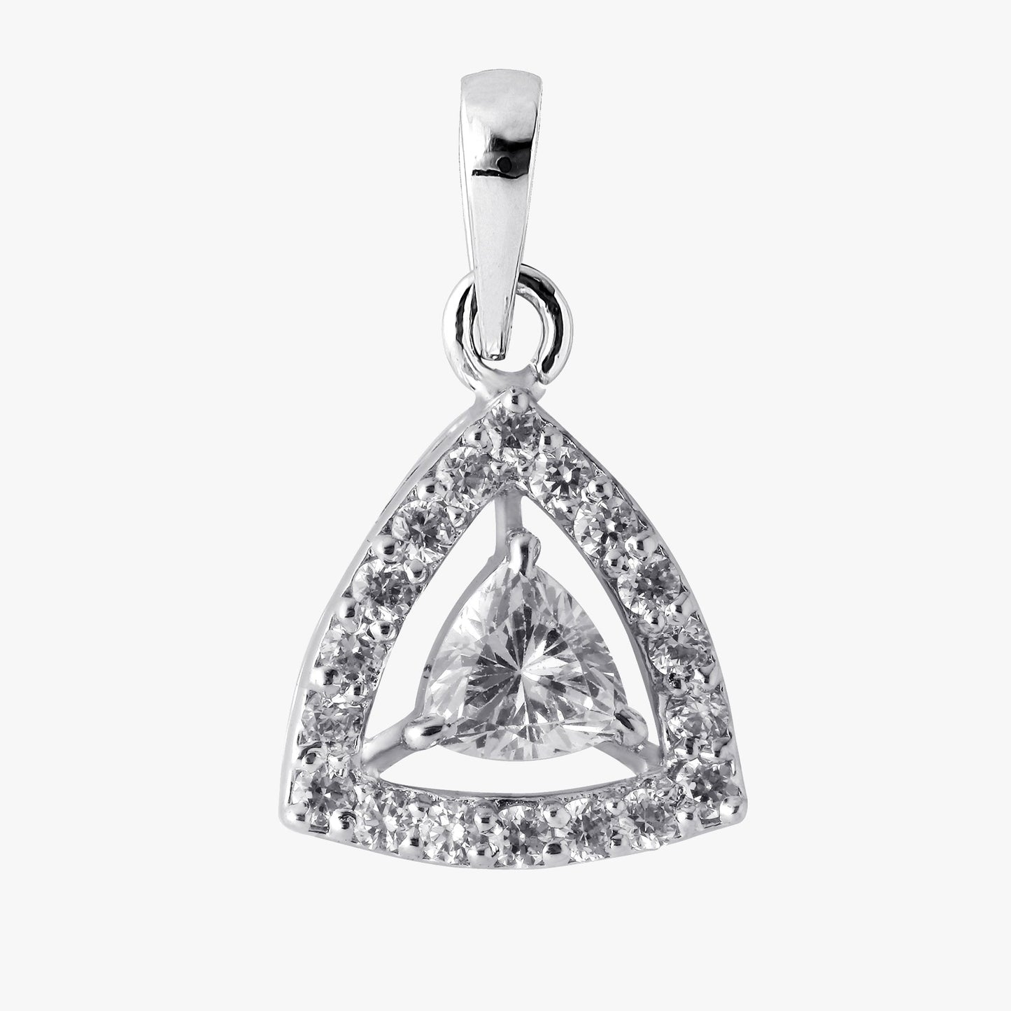 Sterling Silver Triangle shaped Pendant & Chain