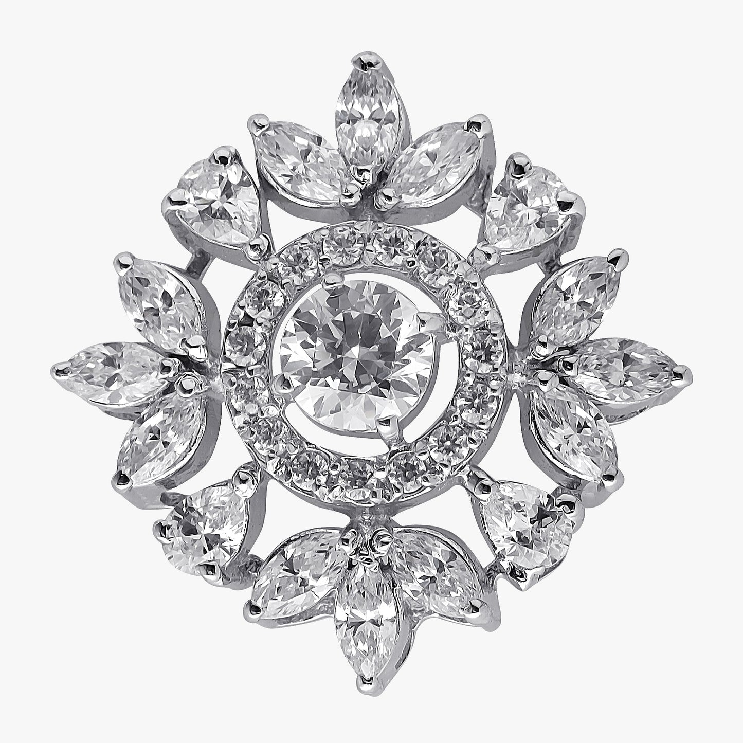 Sterling Silver Round Leaf Shape Pendant & Chain