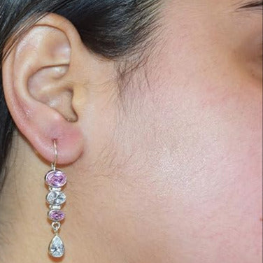 Silver Planets 92.5-925 Silver Amethyst Peridot Blue Topaz Turquoise Red Black Onyx Green Emerald & Multi Colour Stone long Earring For Girls & Women