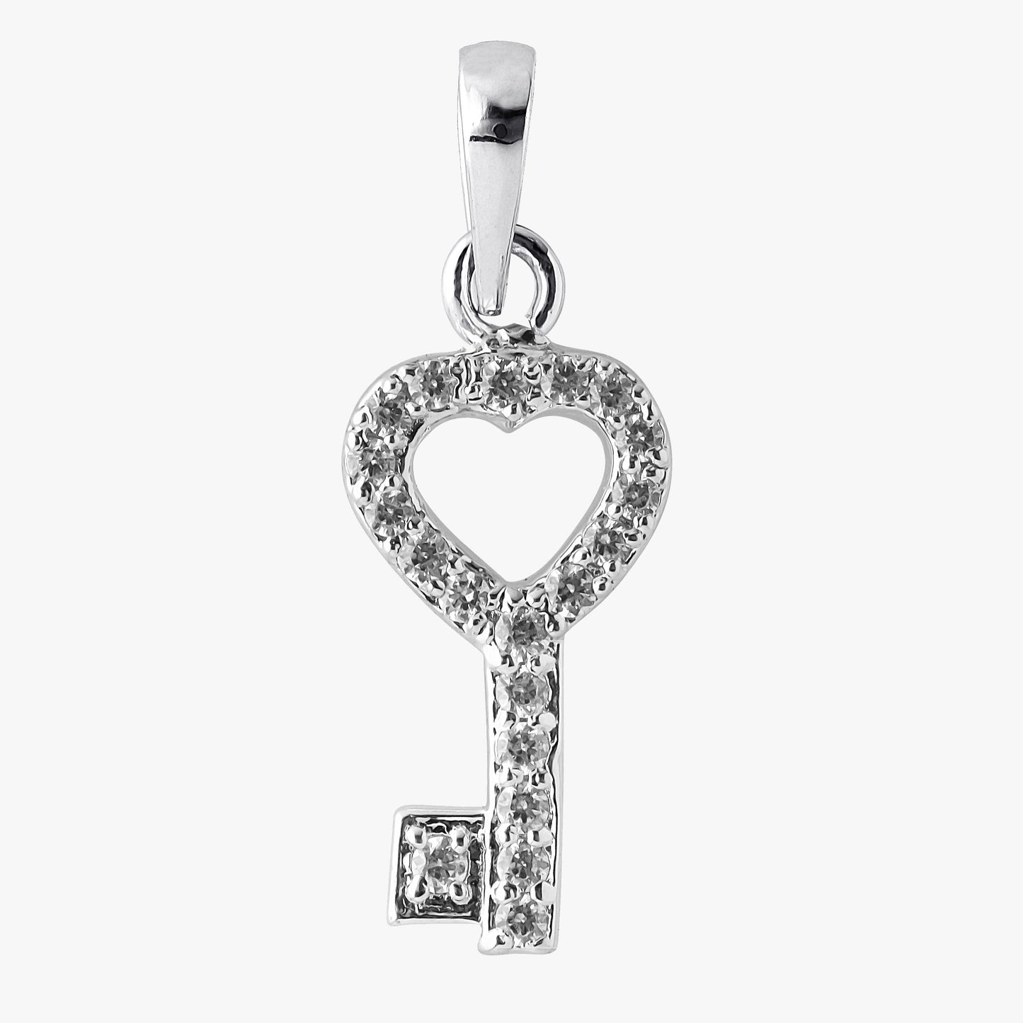 Sterling Silver Key Shape Pendant & Chain