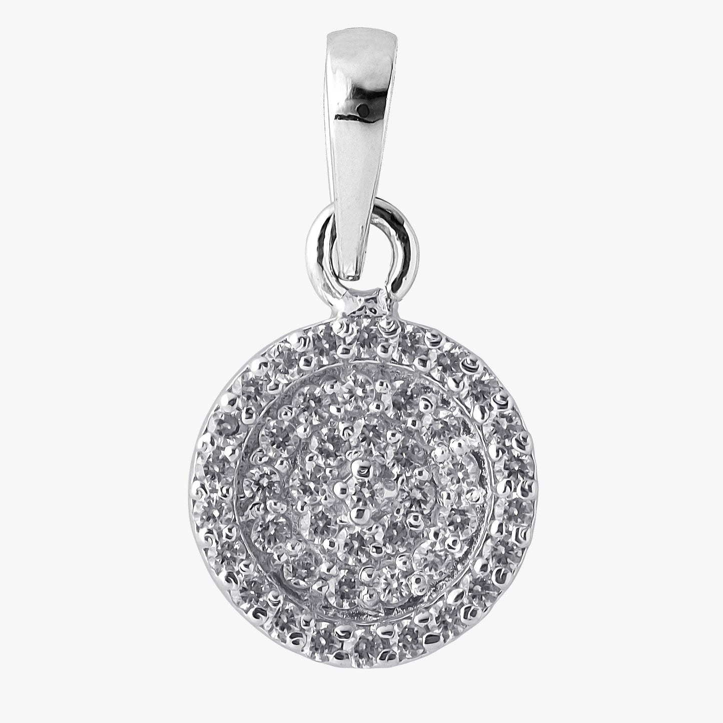 Sterling Silver Circle Layers Shape Pendant & Chain