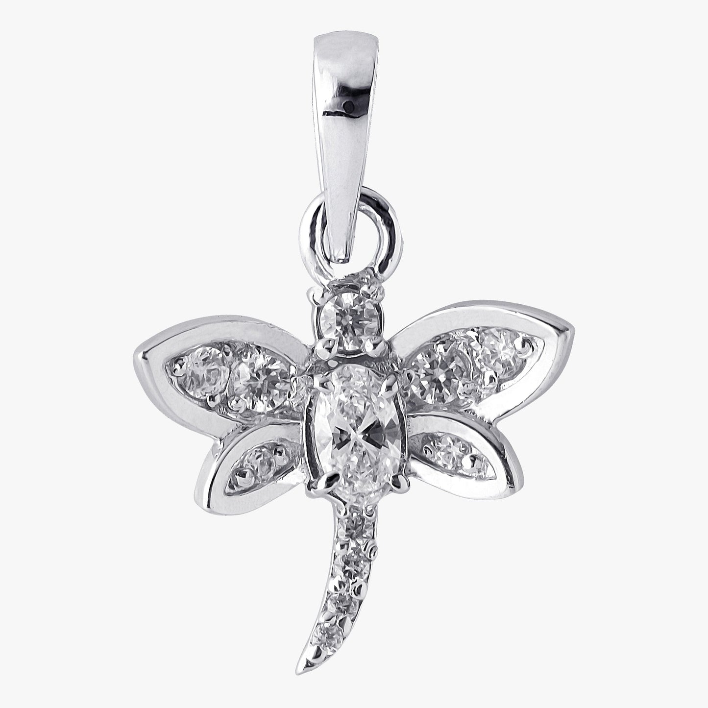 Sterling Silver Small Dragonfly Shape Pendant & Chain
