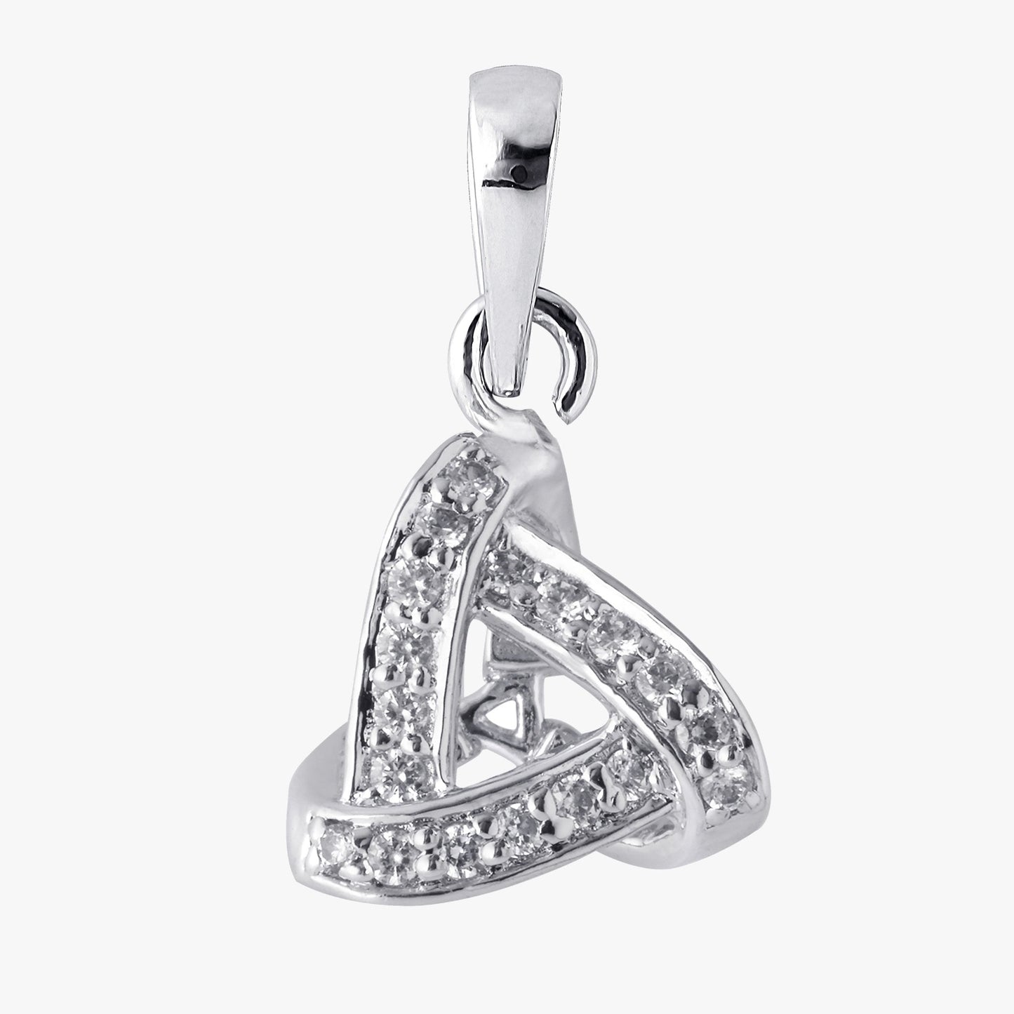 Sterling Silver Interlocking Triangle Shape Pendant & Chain