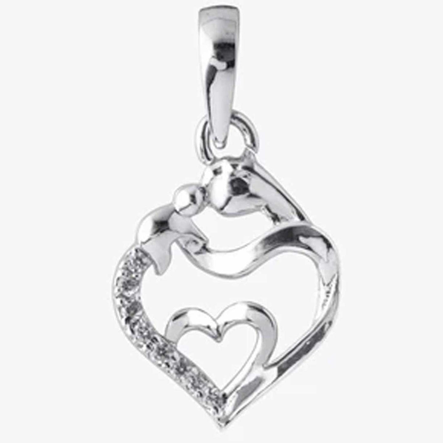 Sterling Silver Mother Baby Shape Pendant