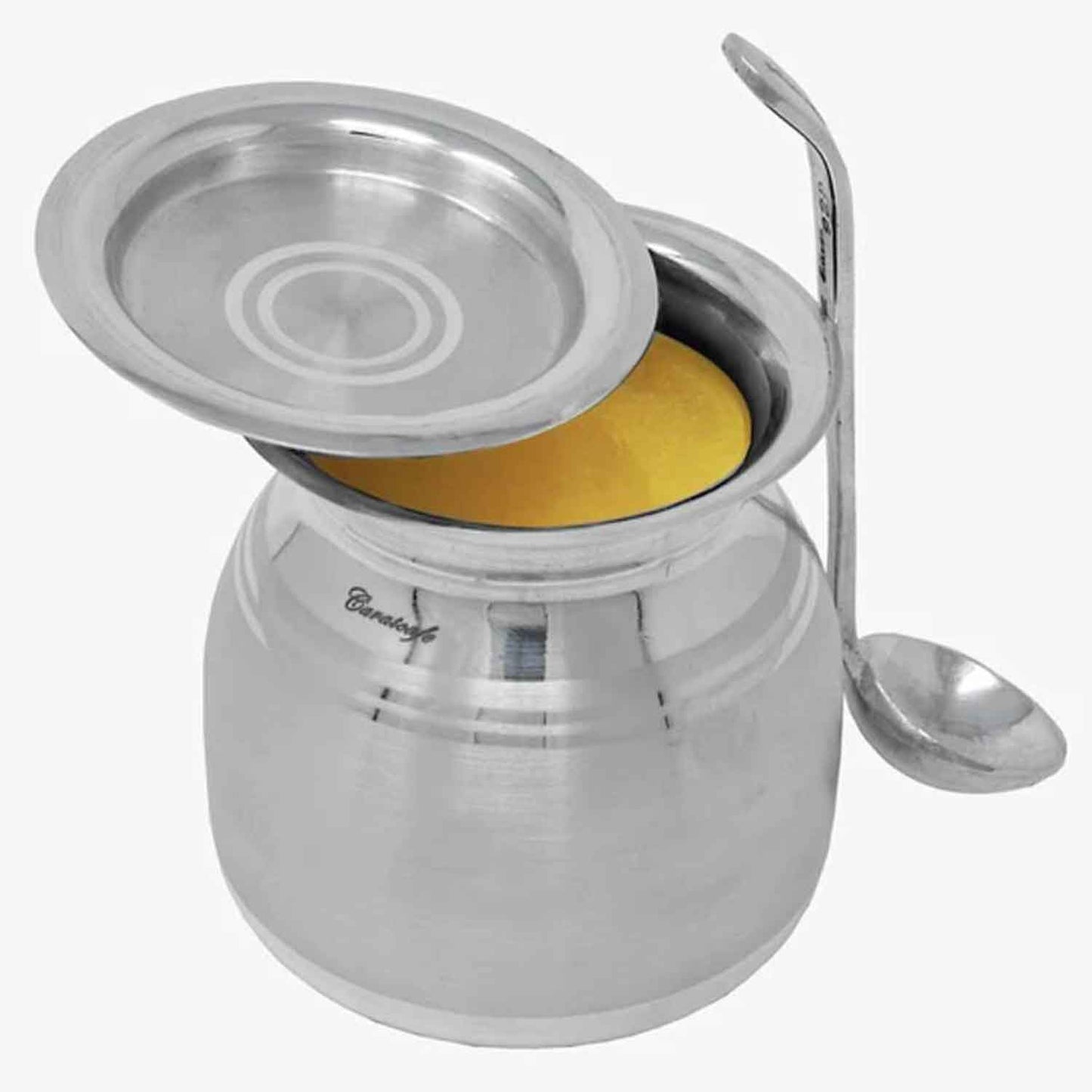 Pure Silver Bowl With Lid & Spoon