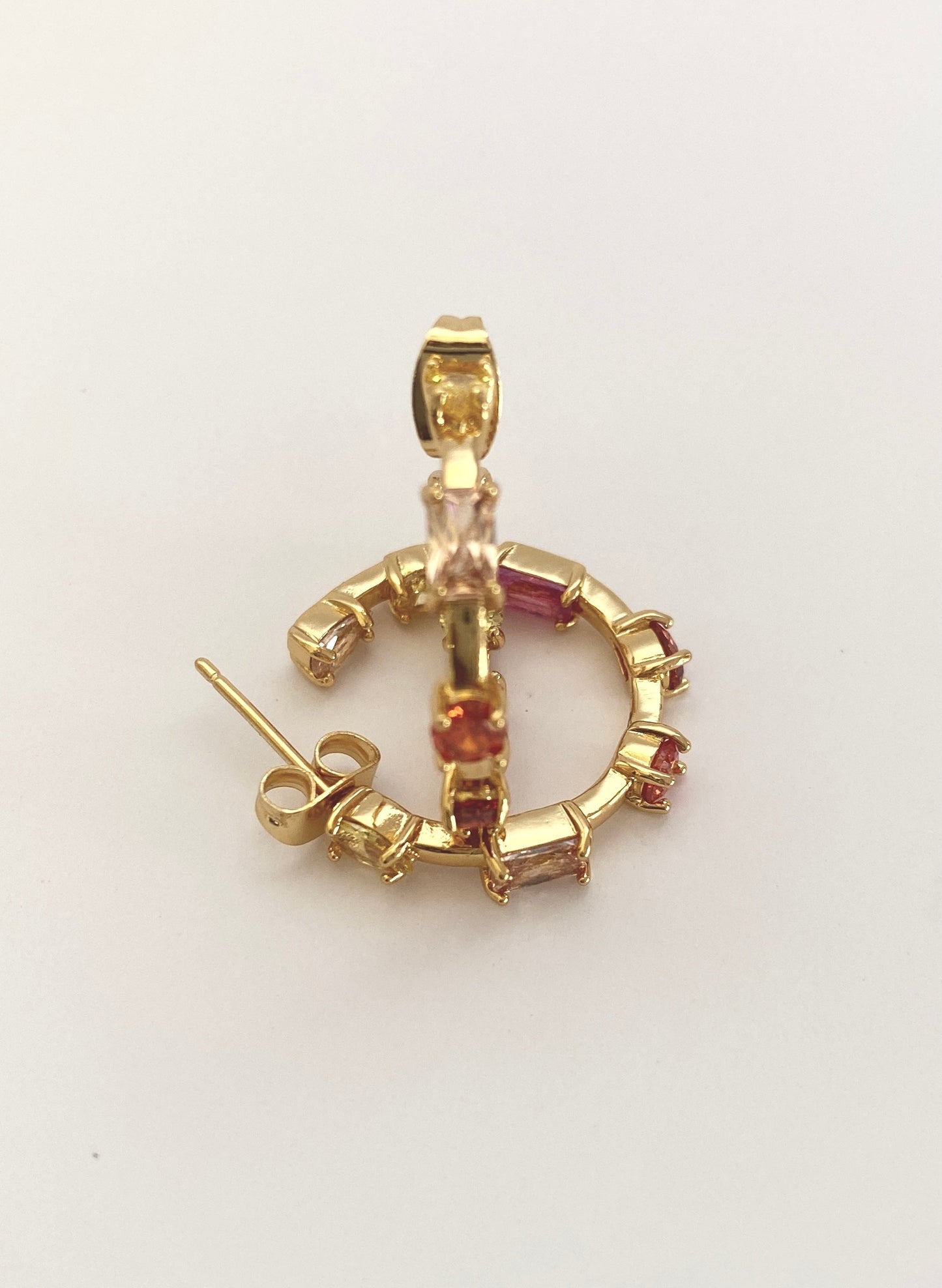 Chroma Hoops Earrings | Silver Alloy, CZ & Semi-Precious Stones