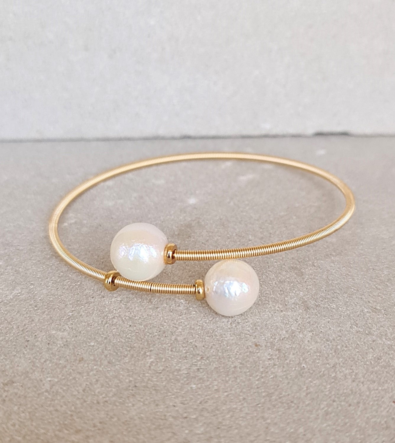 Silver Alloy & CZ Dewdrop Cuff Bracelet - Semi-Precious Stones