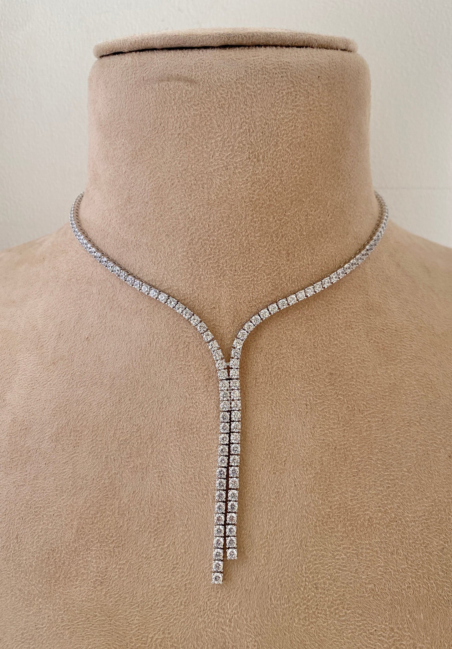 Duoshine Silver Alloy CZ Necklace Set | Semi-Precious Stone Design