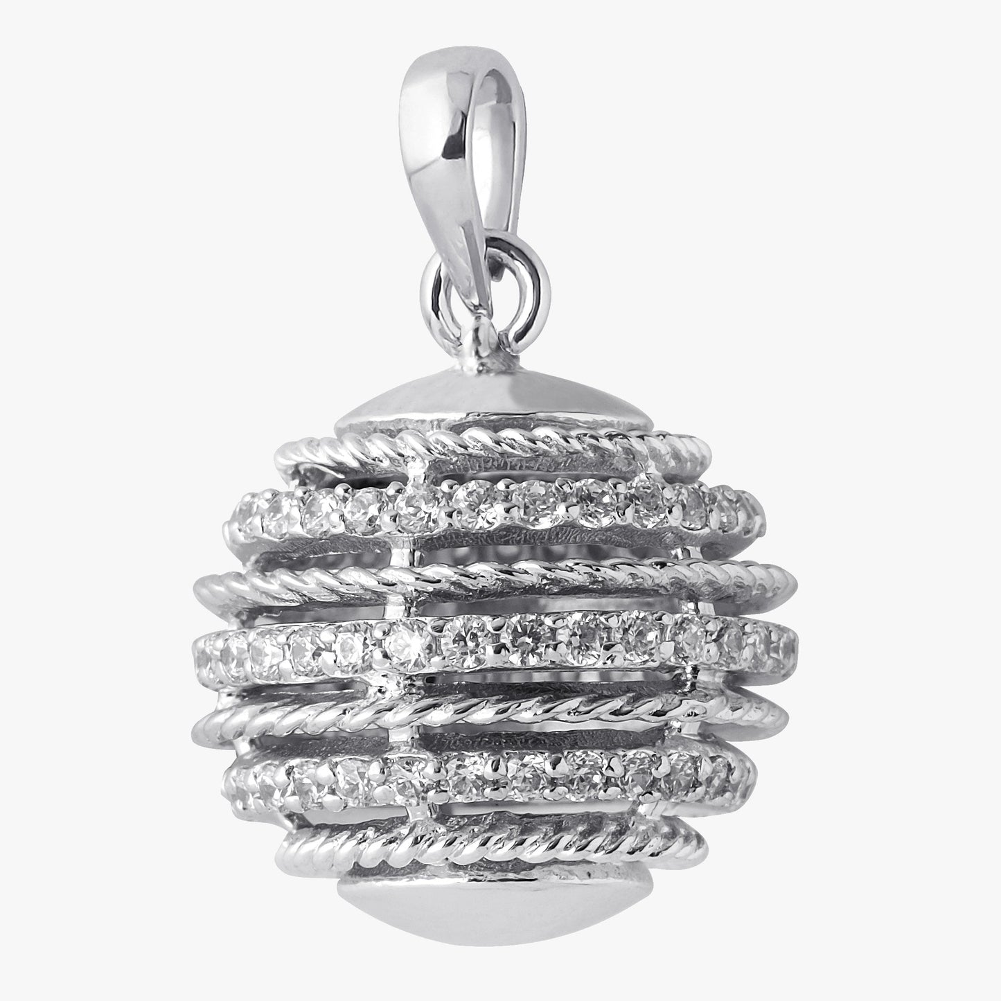 Sterling Silver Round Ball Shape Pendant & Chain