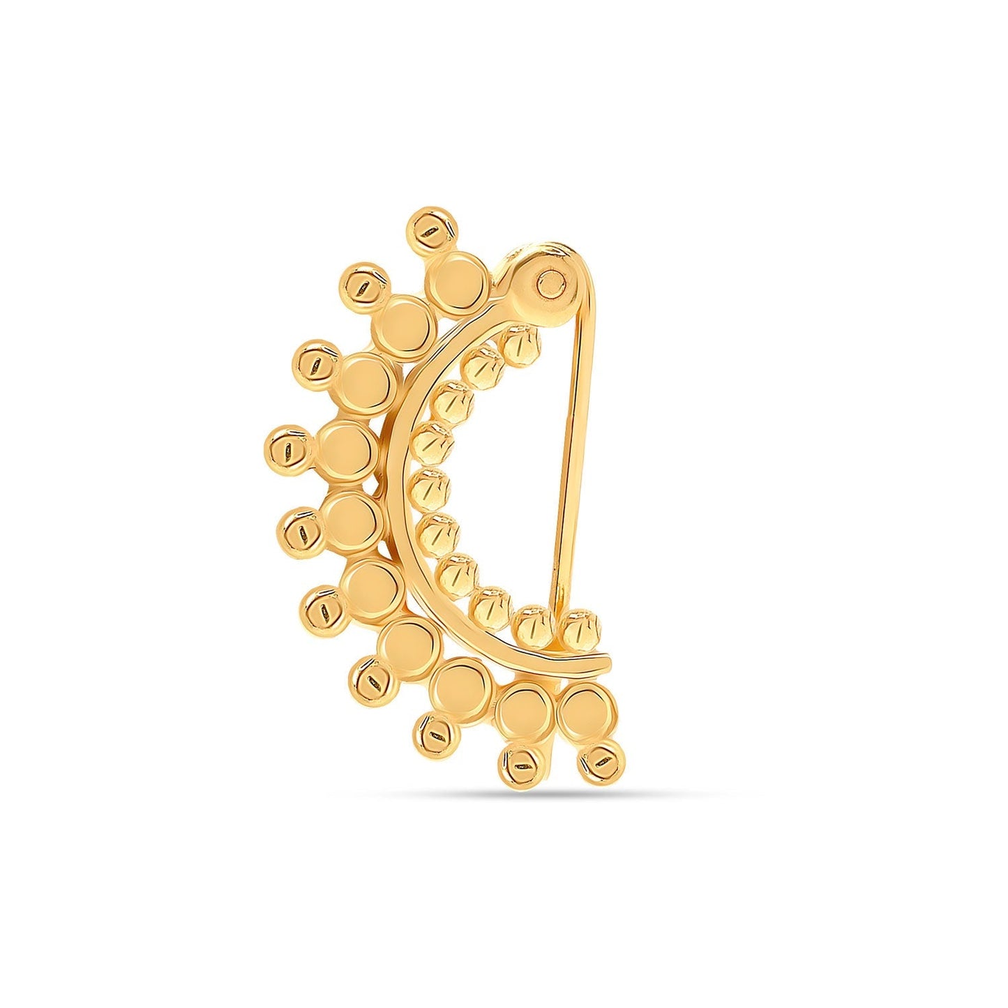 925 Sterling Silver Gold Plated Intricate Nosepin for Women