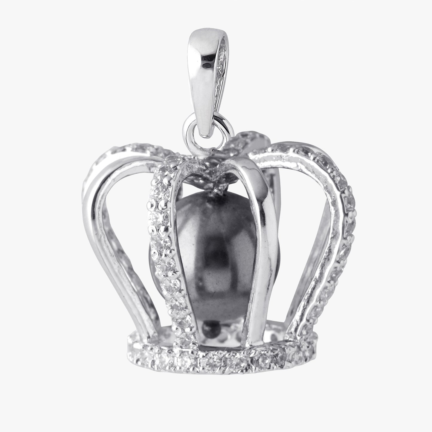 Sterling Silver Queens Crown Shape Pendant & Chain