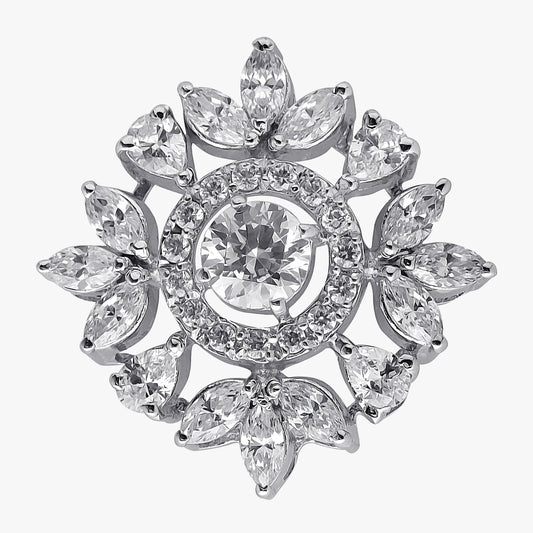 Sterling Silver Round Leaf Shape Pendant & Chain