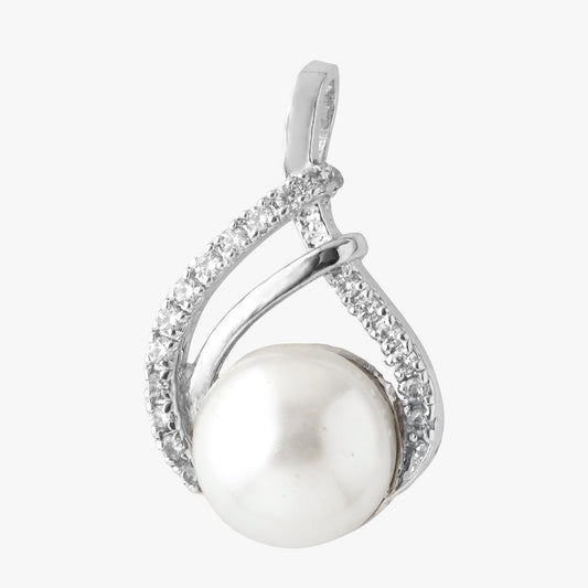 Sterling Silver Drop Moti Shape Pendant & Chain