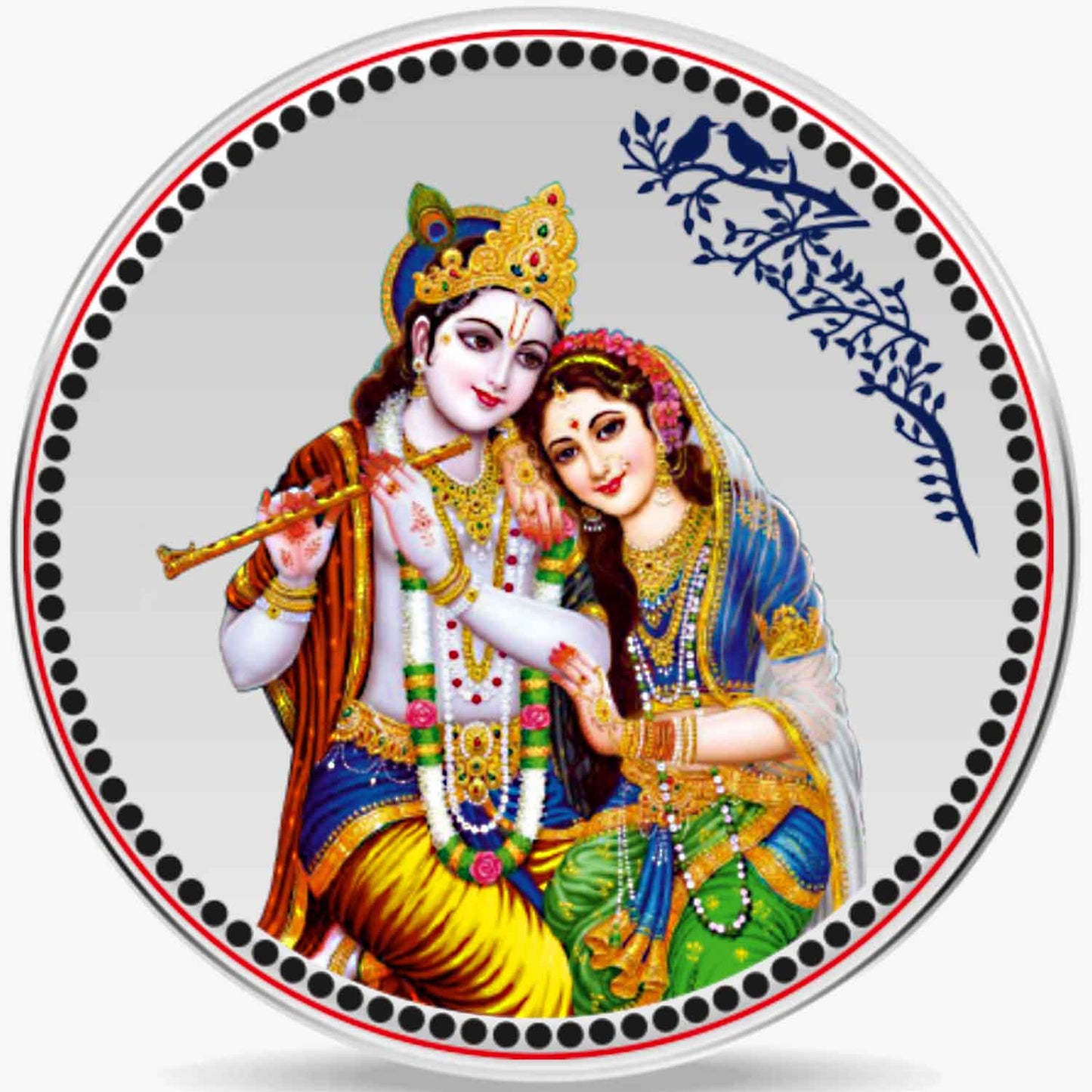 Pure Silver 999 Coin Radha Krishna