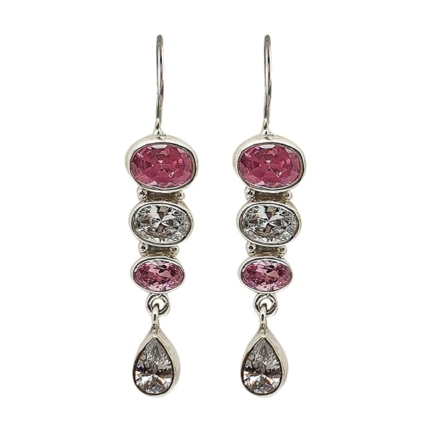 Silver Planets 92.5-925 Silver Amethyst Peridot Blue Topaz Turquoise Red Black Onyx Green Emerald & Multi Colour Stone long Earring For Girls & Women