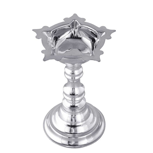 Silver Traditional Samai Diya with 5 Wicks Holder