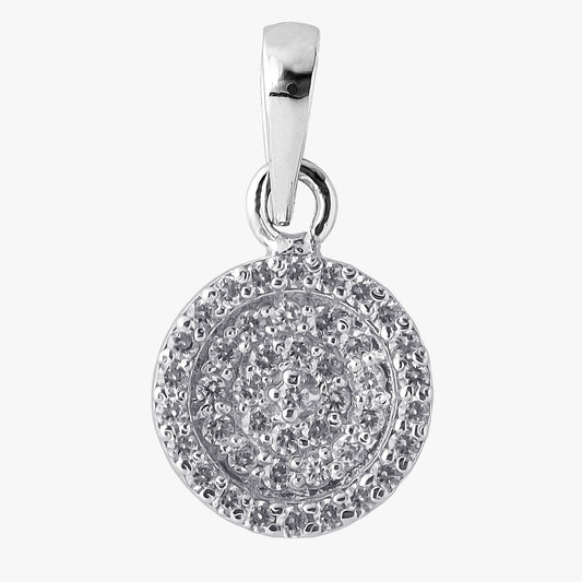 Sterling Silver Circle Layers Shape Pendant & Chain