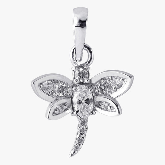 Sterling Silver Small Dragonfly Shape Pendant & Chain