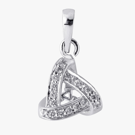 Sterling Silver Interlocking Triangle Shape Pendant & Chain