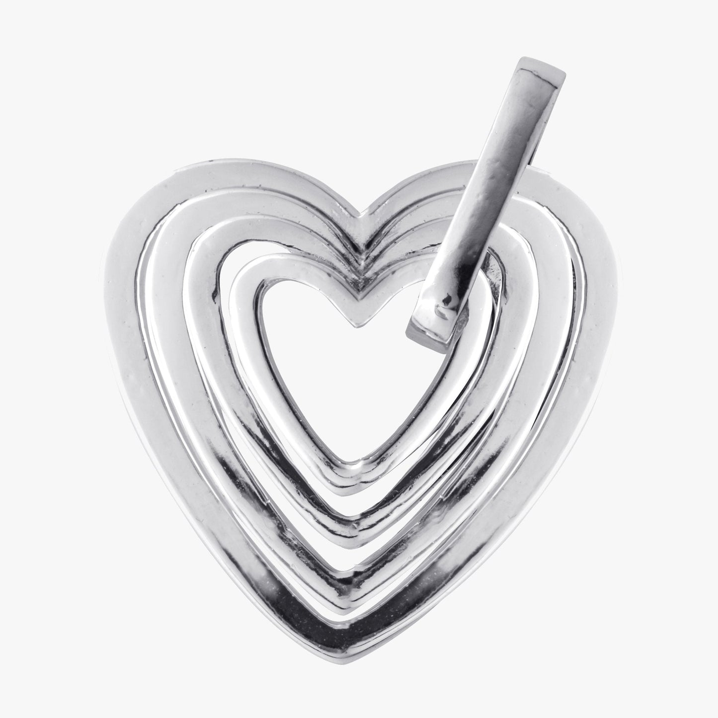 Sterling Silver Multiple Heart Shape Pendant & Chain