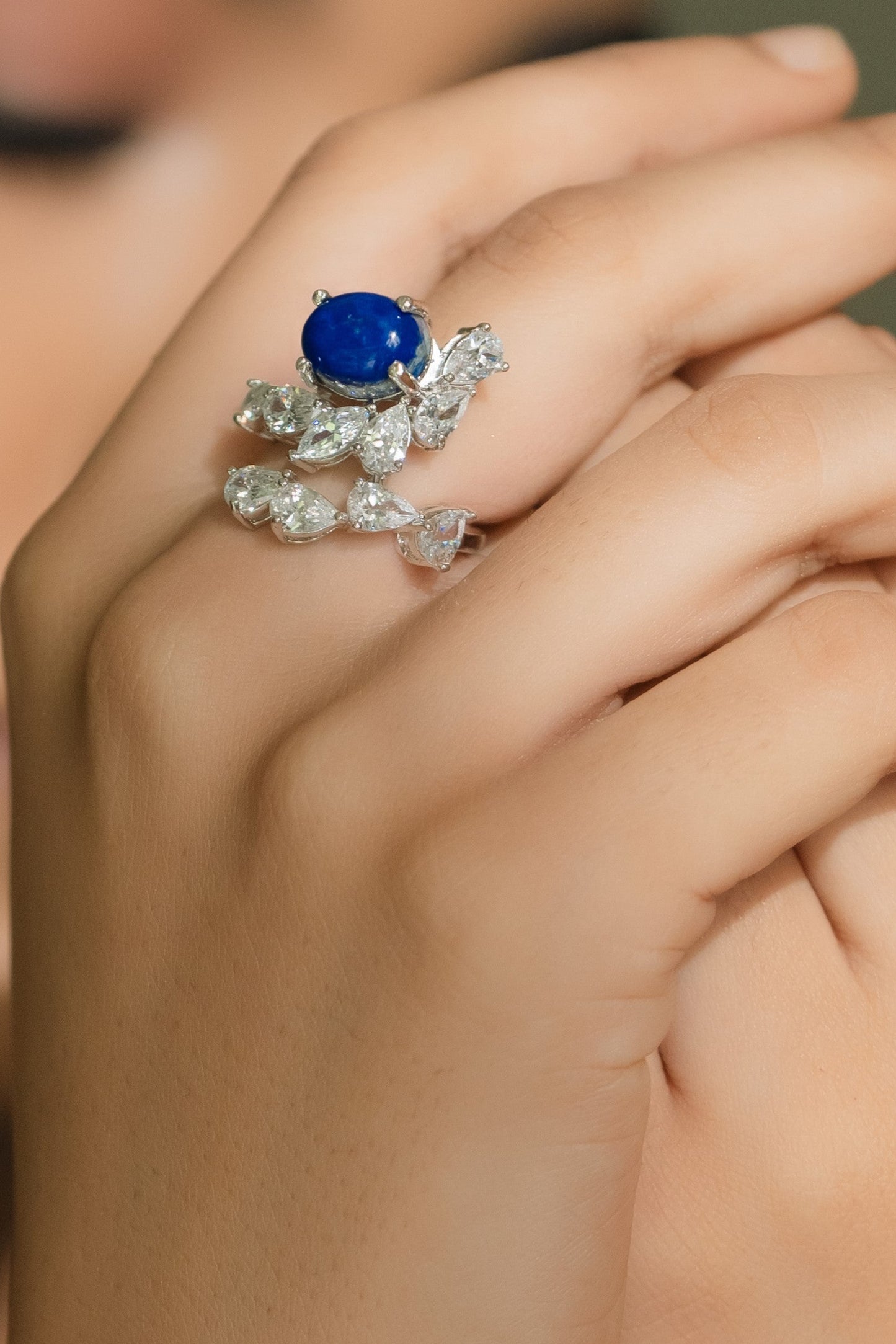 Azure 925 Sterling Silver Ring | Semiprecious & Euro Star Gems