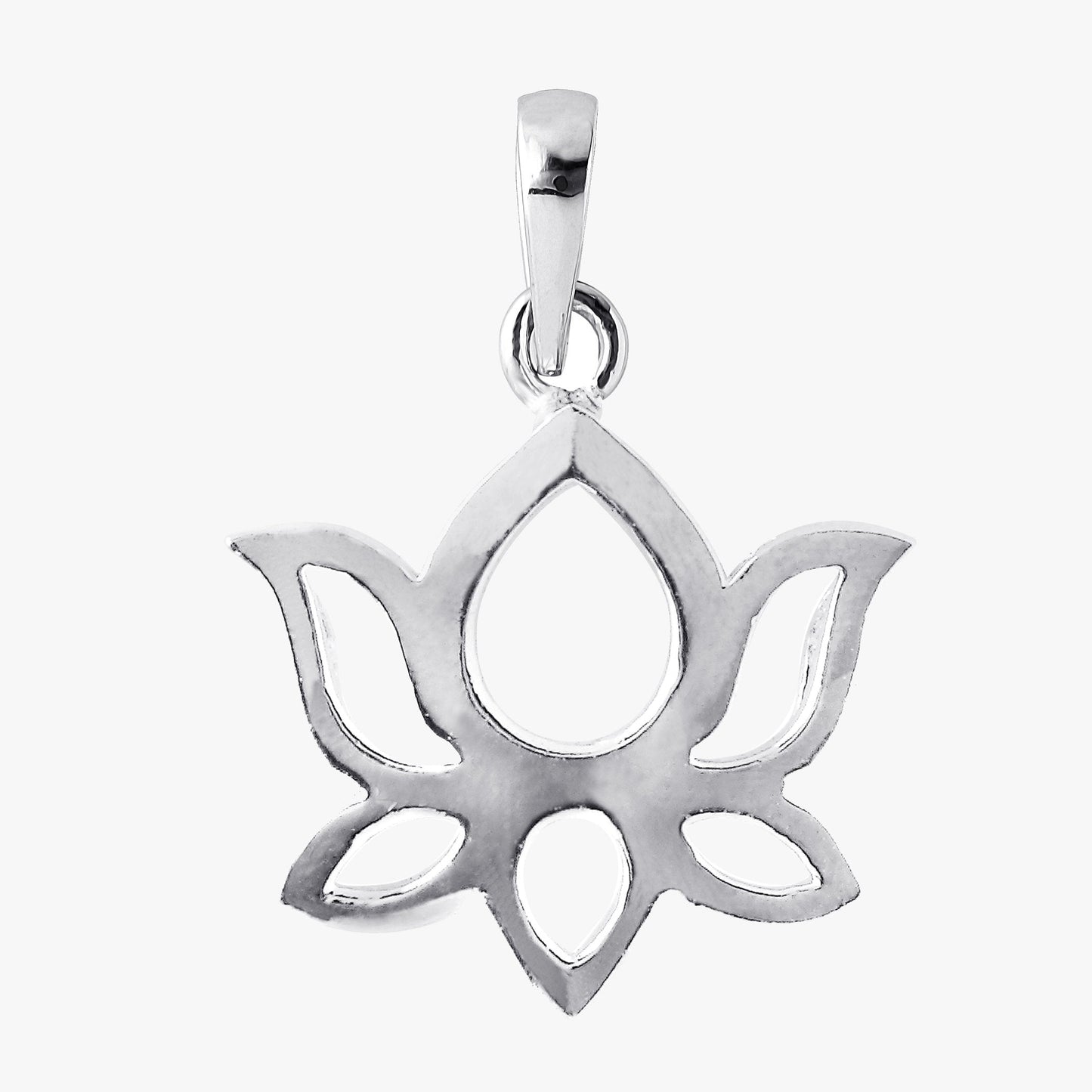 Sterling Silver Lotus Shape maat finished Pendant and Chain