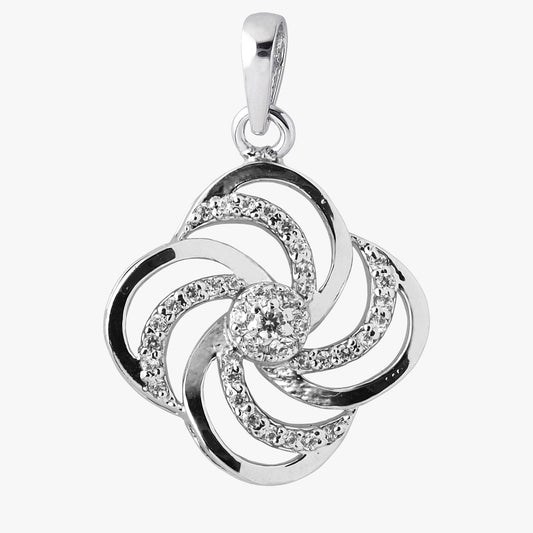 Sterling Silver Fortune Wheel Shape Pendant & Chain