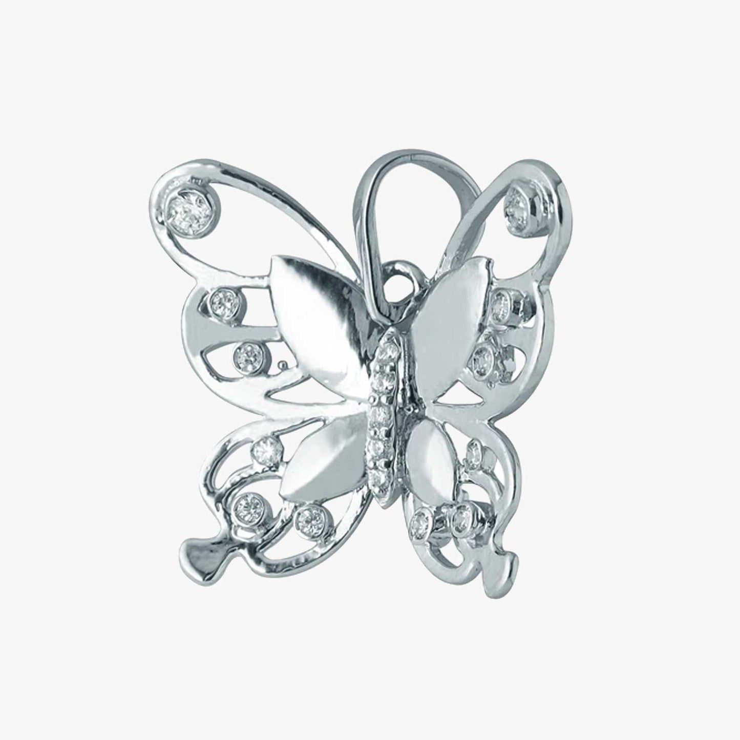 Sterling Silver Single Butterfly Shape Pendant & Chain