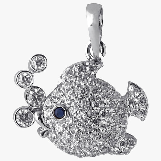 Sterling Silver Bubble Fish Shape Pendant & Chain