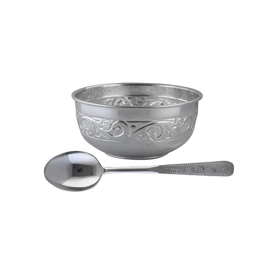LustreCo Pure Silver Bowl with Spoon Small Size 50gms