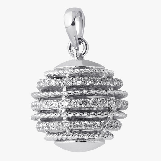 Sterling Silver Round Ball Shape Pendant & Chain