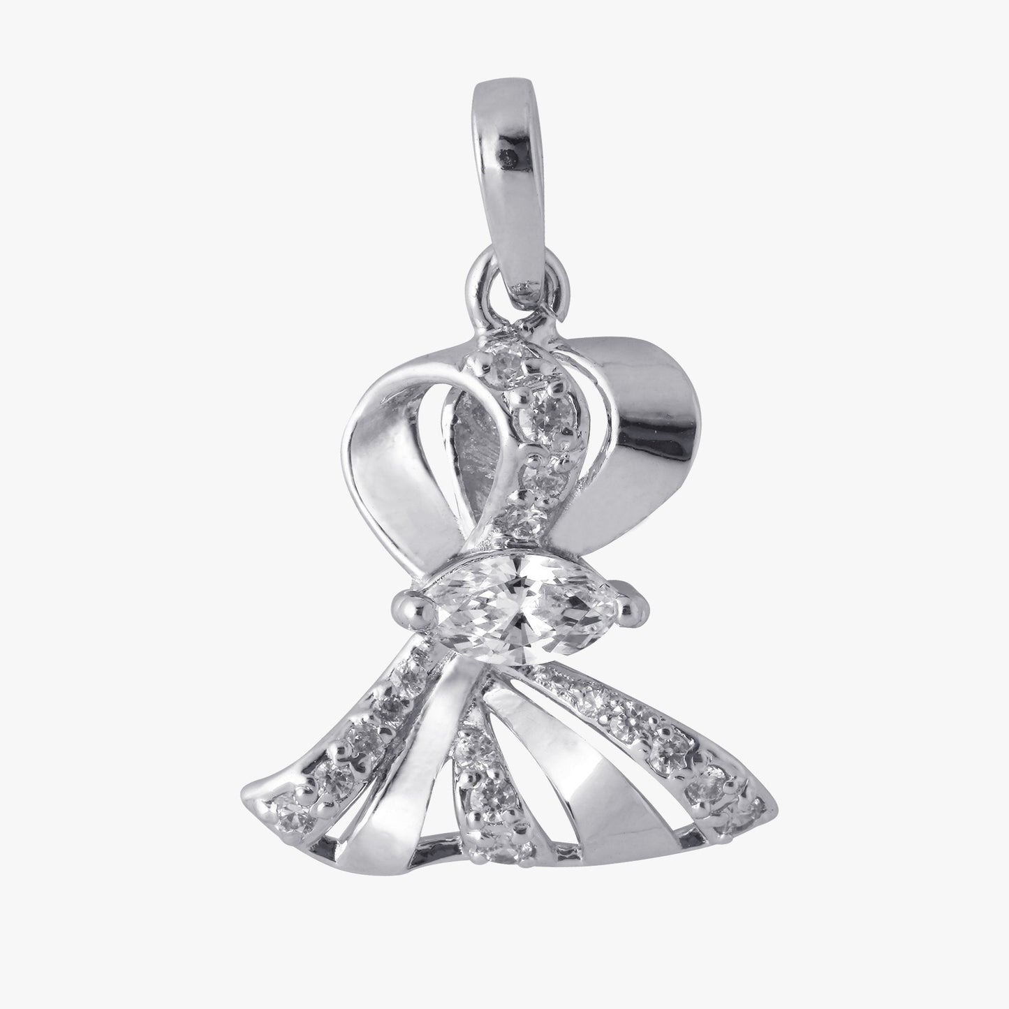 Sterling Silver Bow Shaped Pendant & Chain