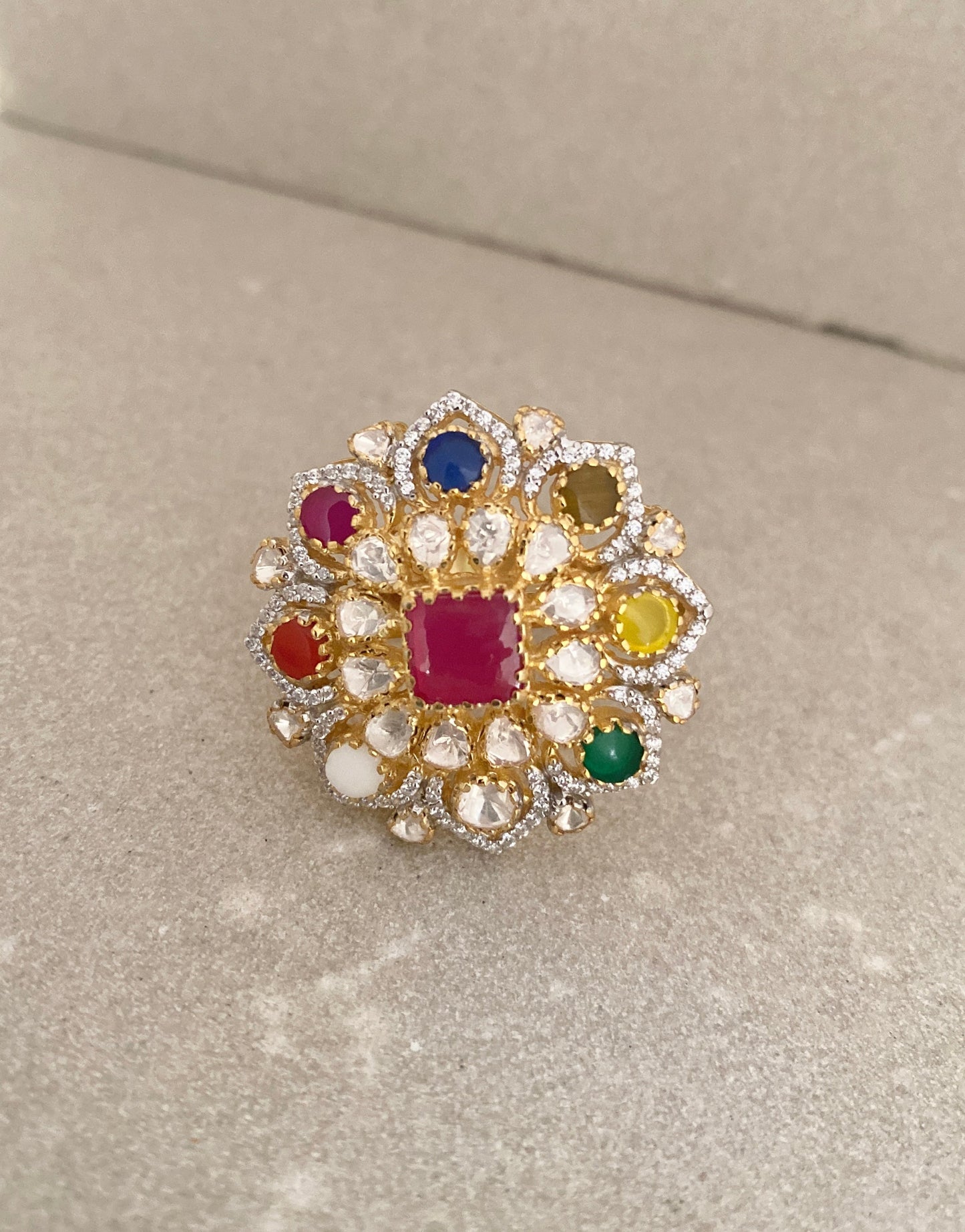 Regal Fern Polki Ring